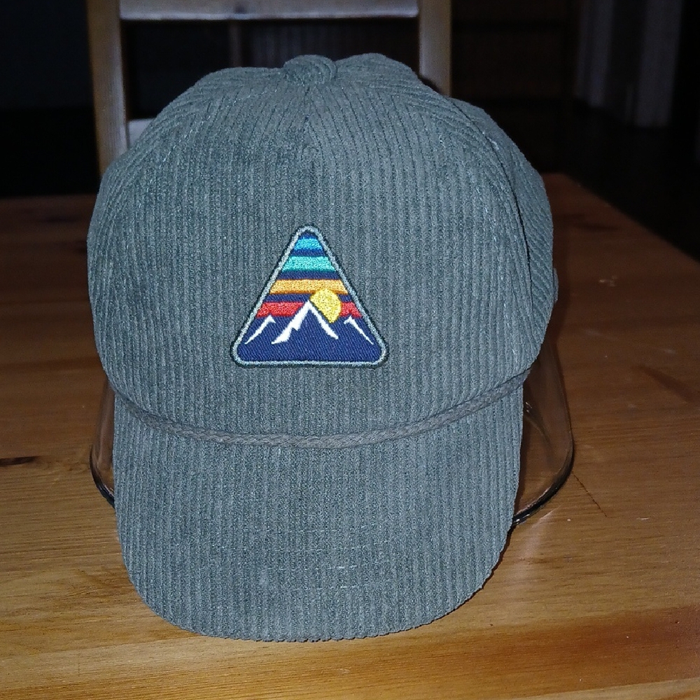 Cat & Jack Green Corduroy Hat with Mountain Patch